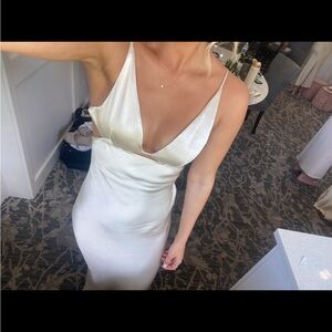 Elegant White Satin Dress
